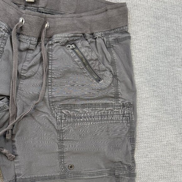 Apt 9 Womens Gray Cargo Capris Sz 6 Drawstring Multiple Pockets Zippers Utility - Picture 5 of 13